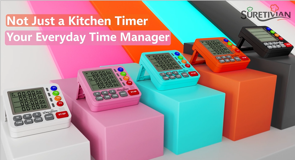 Amazon.com: Digital Kitchen Timer for Cooking - 4 Channel Count Up