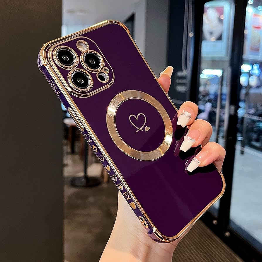 iPhone15pro ケース ハートデザイン マグセーフ対応 iPhone15pro ケース ハートデザイン マグセーフ対応 Amazon.co