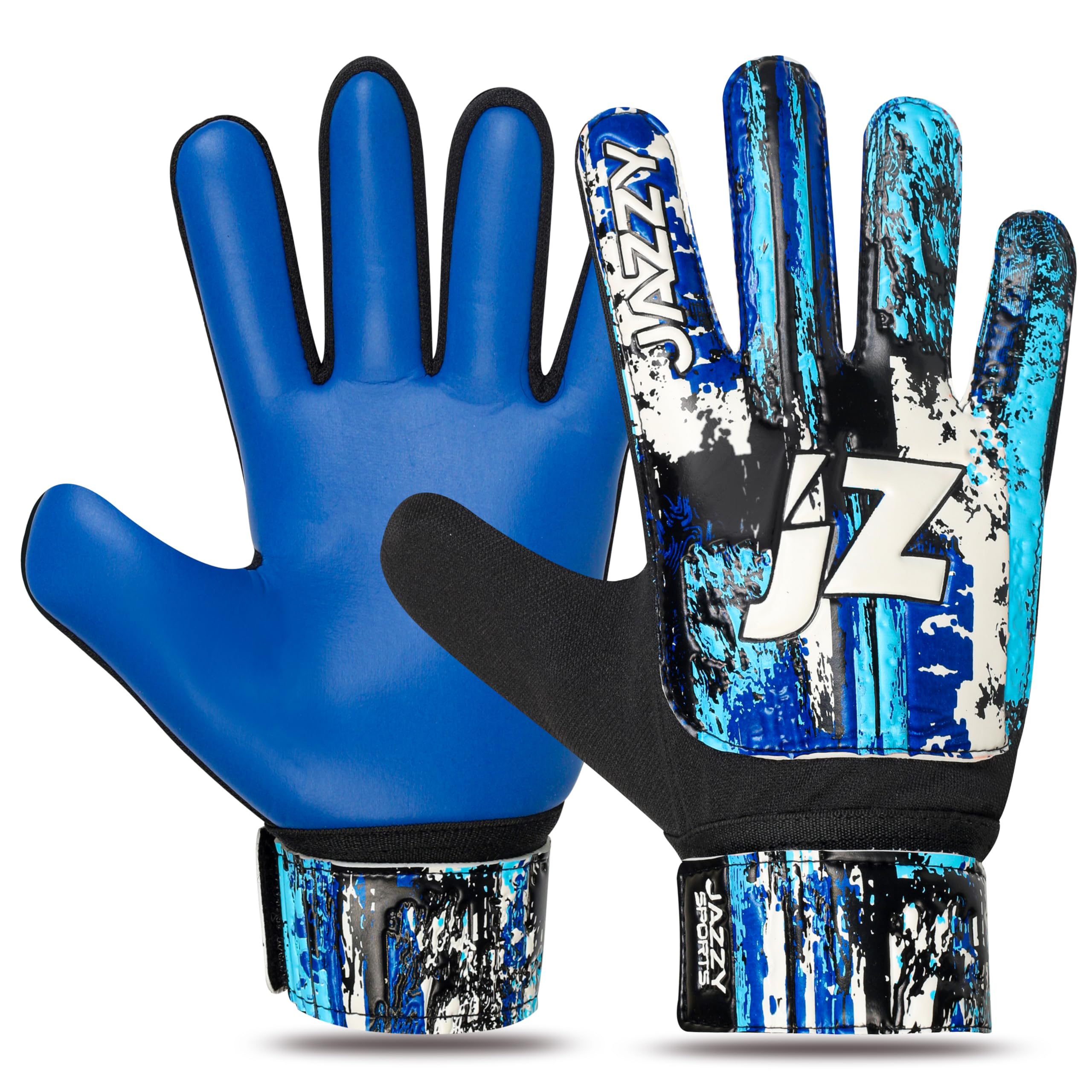 Jazzy Sports Soccer Goalie Gloves for Kids,Youth Goalkeeper Gloves Anti Slip 4mm Latex Palm with Strong Grip Double Wrist Protection, Junior Children