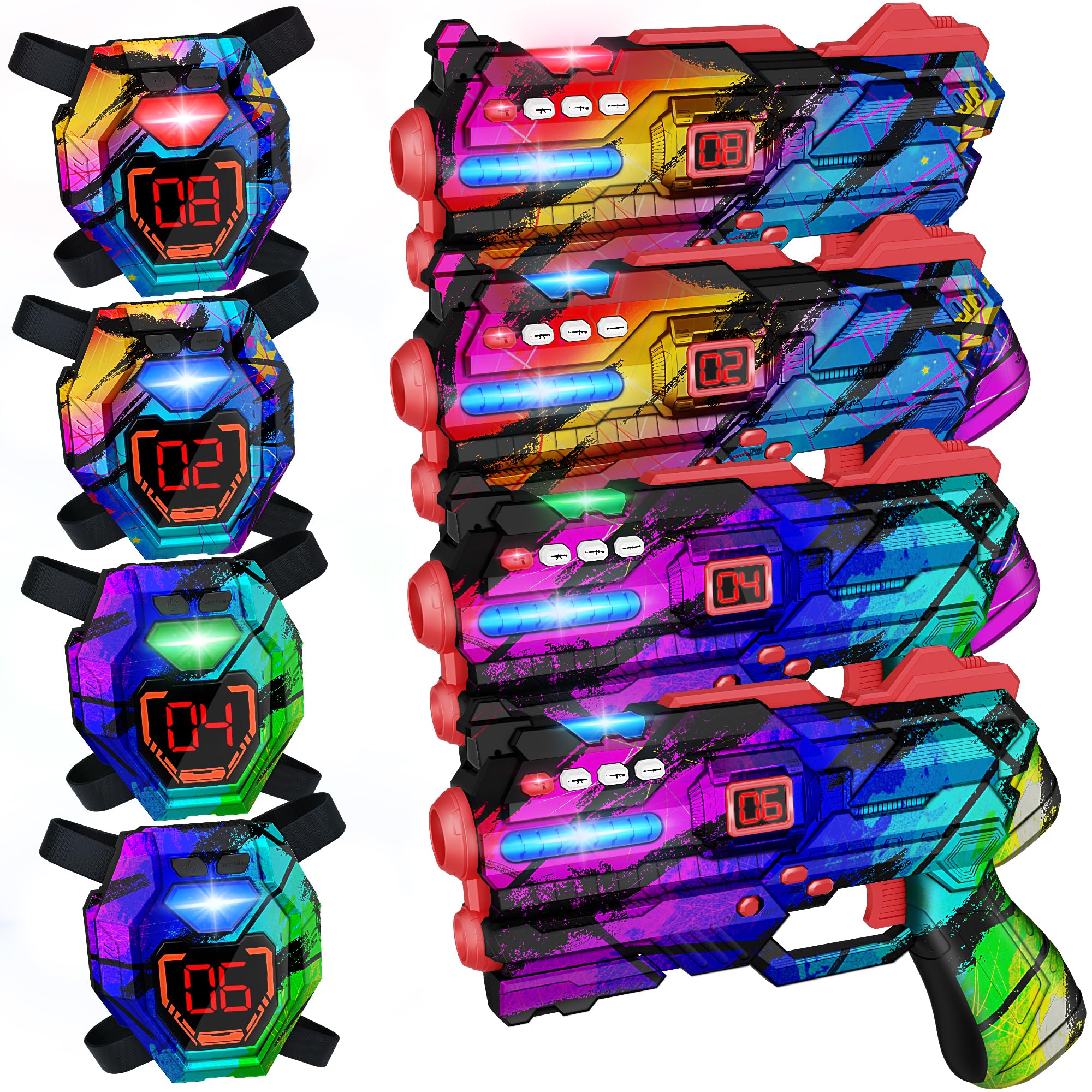 Amazon.com: Laser Tag Guns Set of 4 Laser Tag Guns with Digital