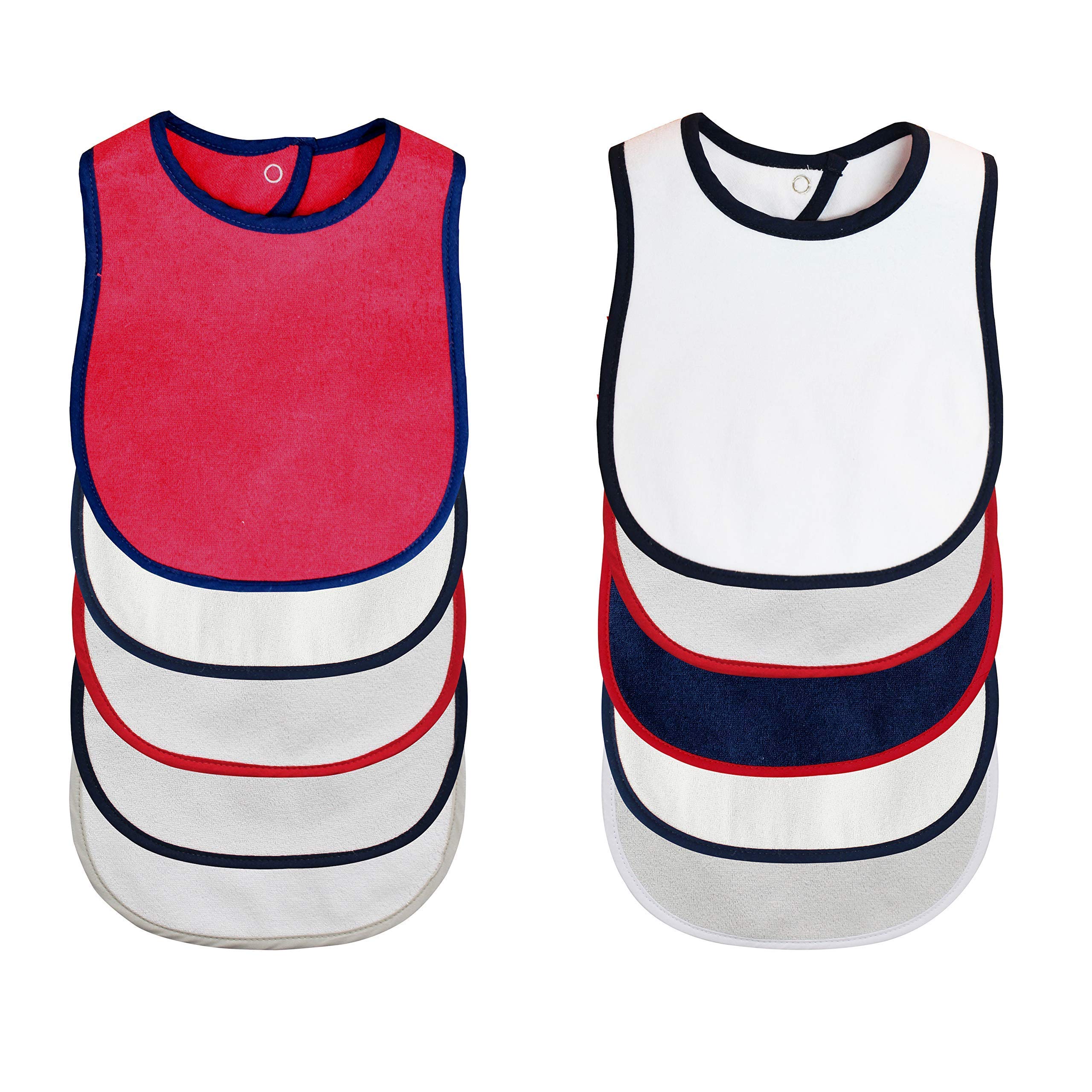 BornCare Baby Bibs Super Absorbent 10 Pack Waterproof with snap Closure Zero Plus Months 12 x 8 inches