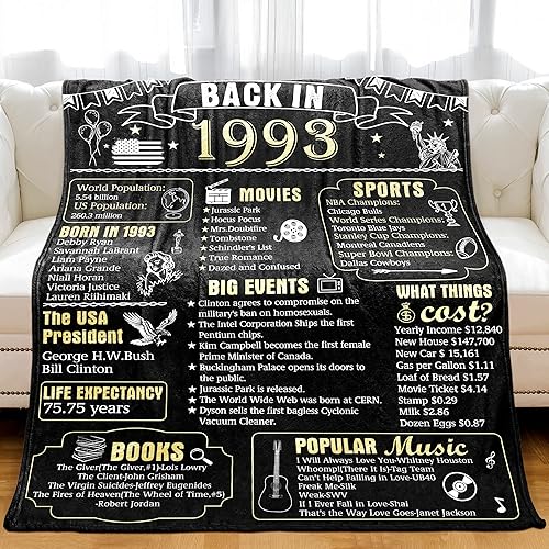 Miniatura 9 de Manta de 52 cumpleaños de regalo para mujeres u hombres, regalo de aniversario de 52 años de 1972 para esposa, marido, mamá, papá, manta suave de