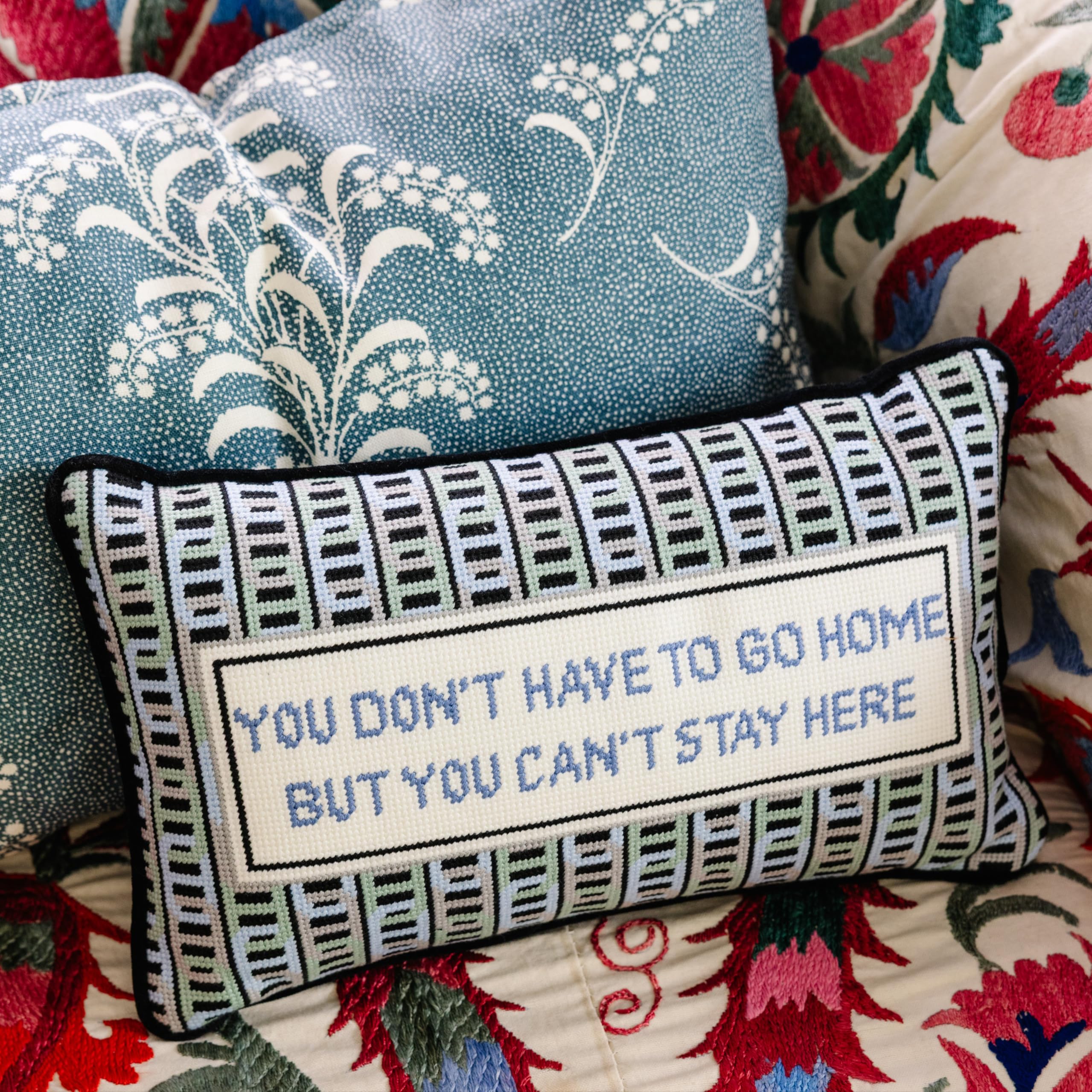 Amazon.com: FURBISH Needlepoint Decorative Throw Pillow - Can't