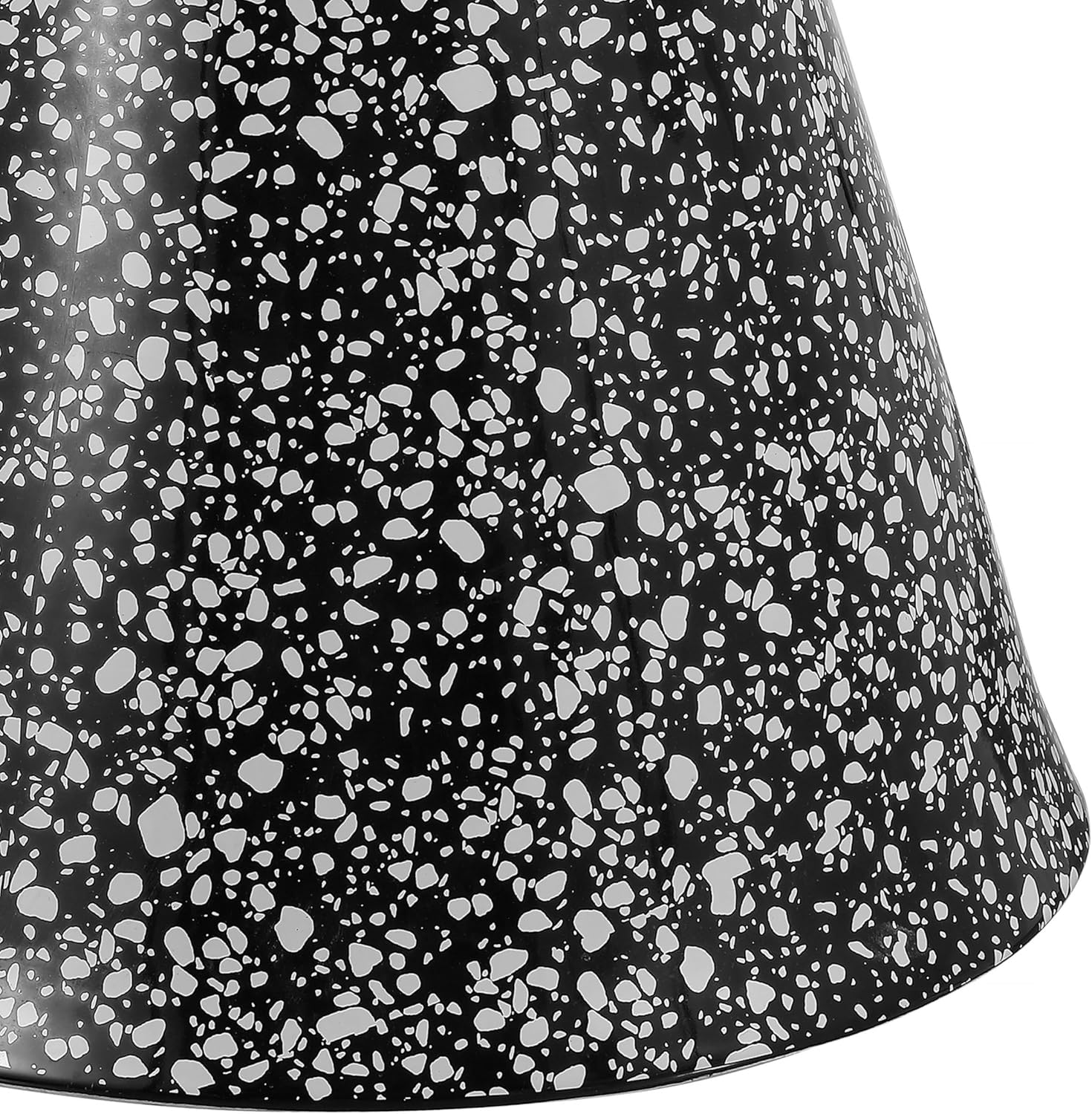 JONATHAN Y TBL1032B Xenia 17.75" Modern Bohemian Terrazzo Indoor/Outdoor Drum Accent Table, Black/White for Patio, Porch, Backyard