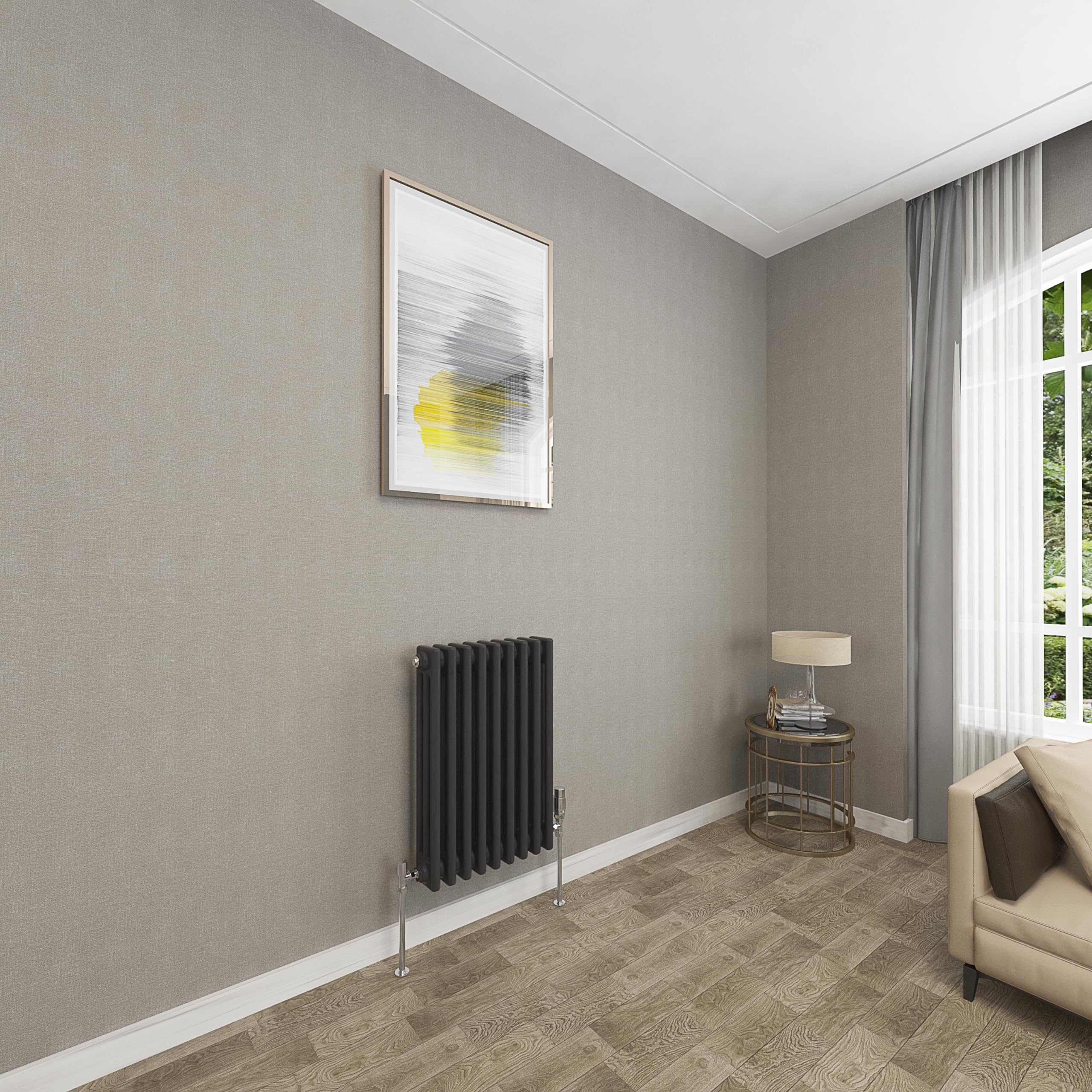 Sky bathroom 600x425mm 3 Column Radiator Horizontal Black Cast Iron radiato Traditional Central Heating Radiator