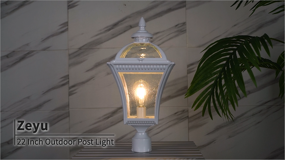 zeyu Modern Industrial Exterior Post Light Fixture, 22