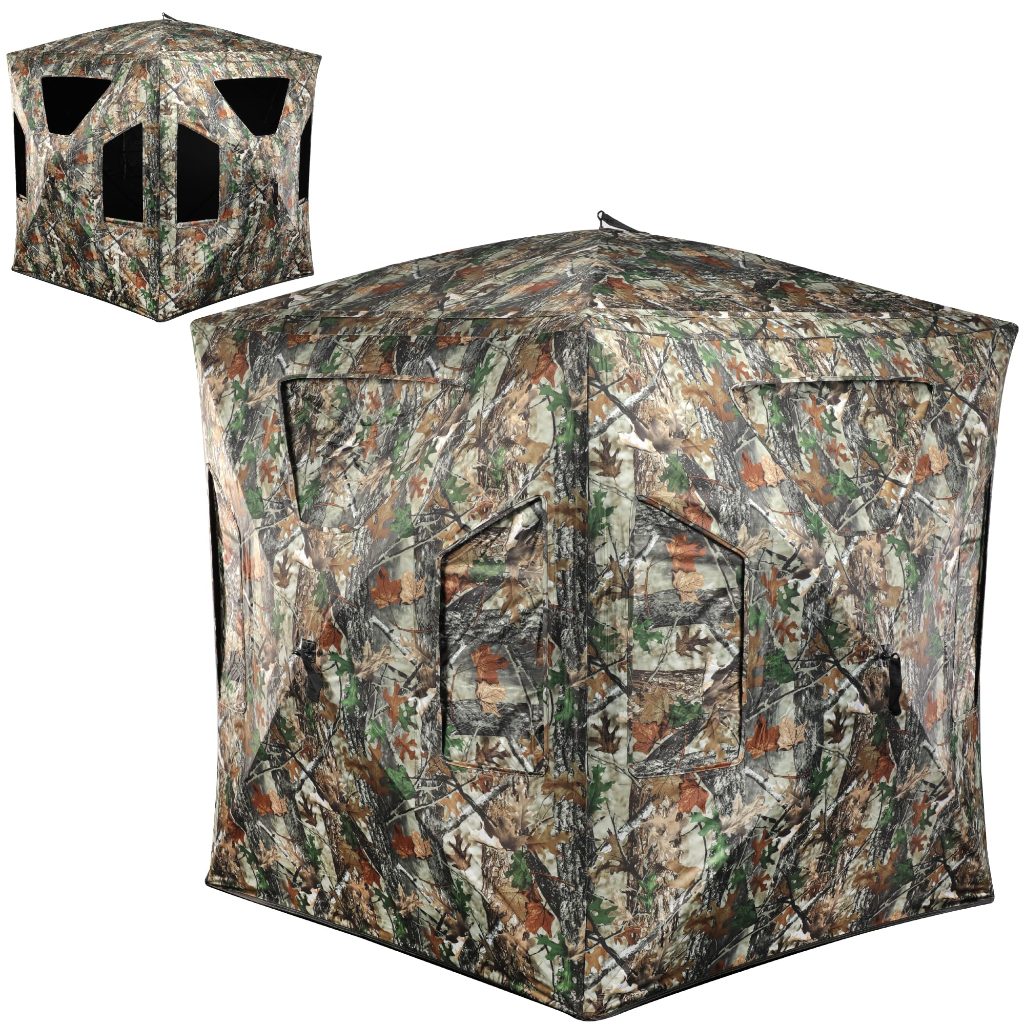 Lenotos Hunting Blind, 2-3 Person Pop Up Ground Blind with Carrying Bag, Portable Resilient Hunting Tent(A-1014)