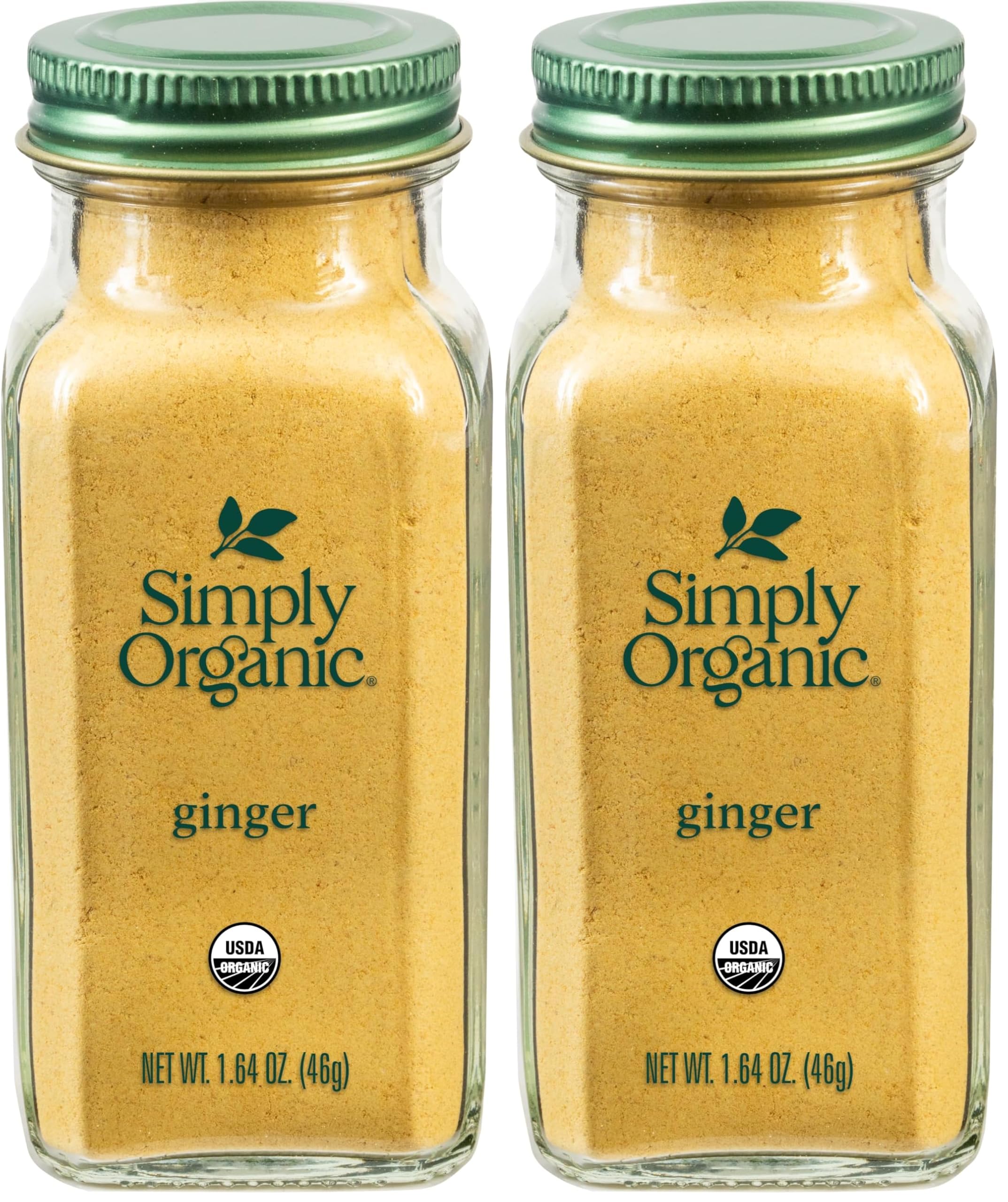Simply Organic Ground Ginger Root, 1.64 Ounce, Non ETO, Non Irradiated, Non GMO, Complements Both Sweet & Savory Dishes (Pack of 2)