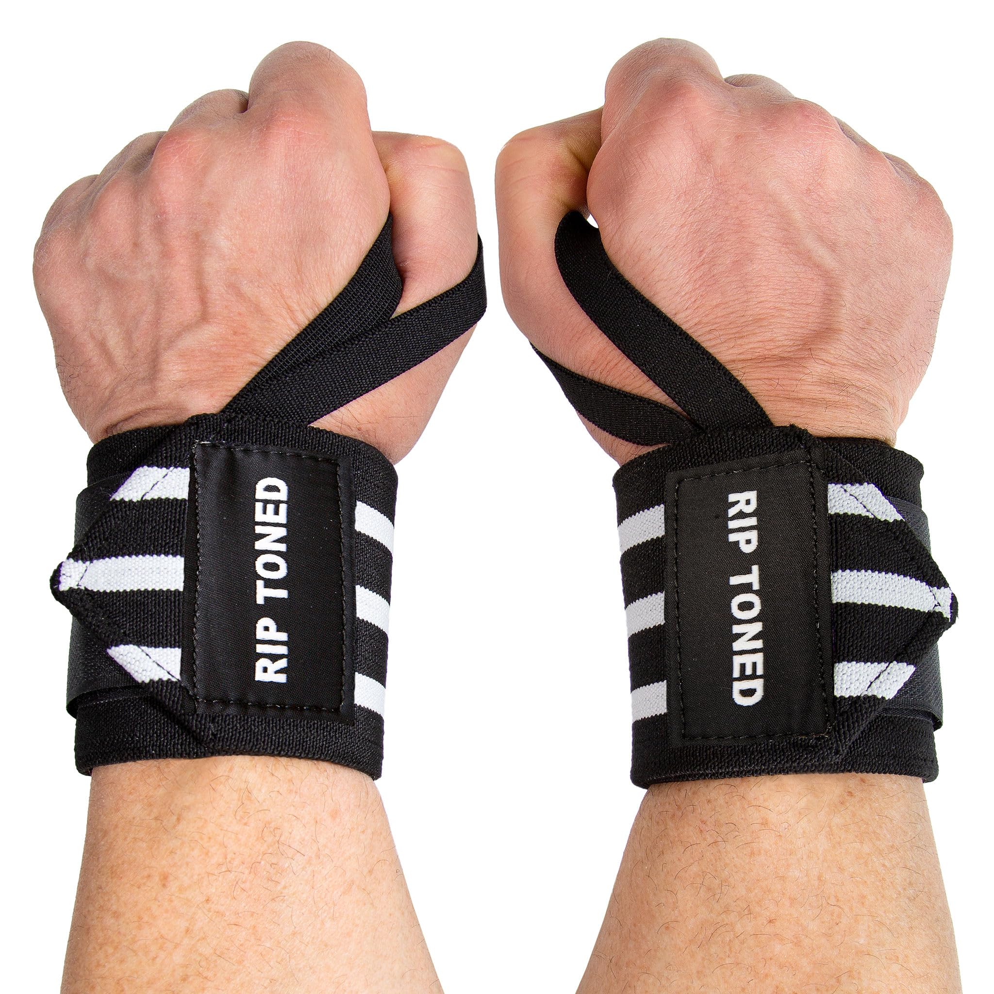 Rip Toned Bandages de Poignet de 45,7 cm de qualité Professionnelle avec Boucles de Pouce – Support de Poignet pour Homme et Femme – haltérophilie, Xfit, dynamophilie, Musculation – Ebook Bonus