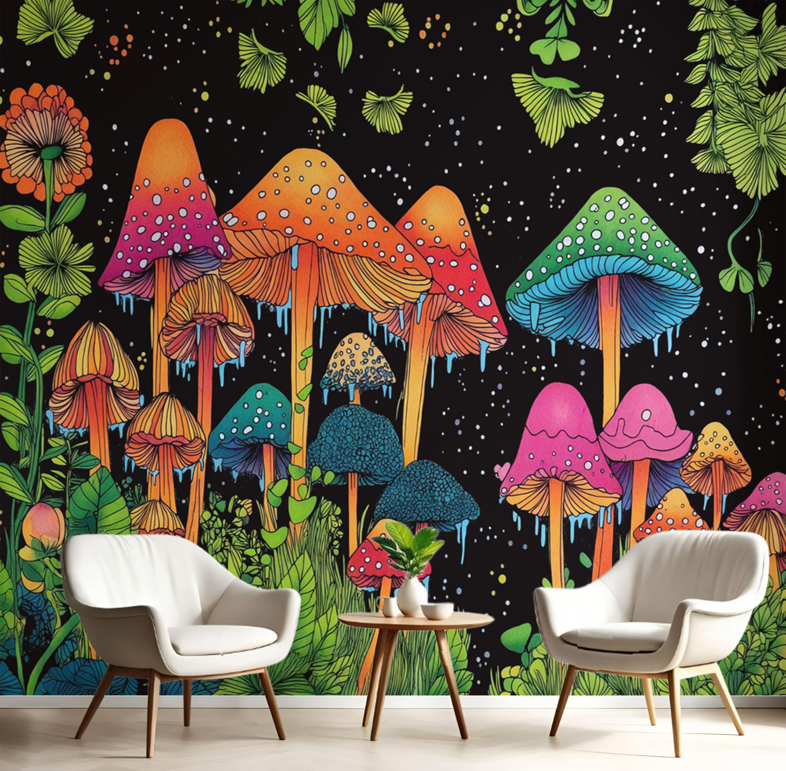 Papier peint panoramique pour cacher un mur abîmé poster géant soie vert