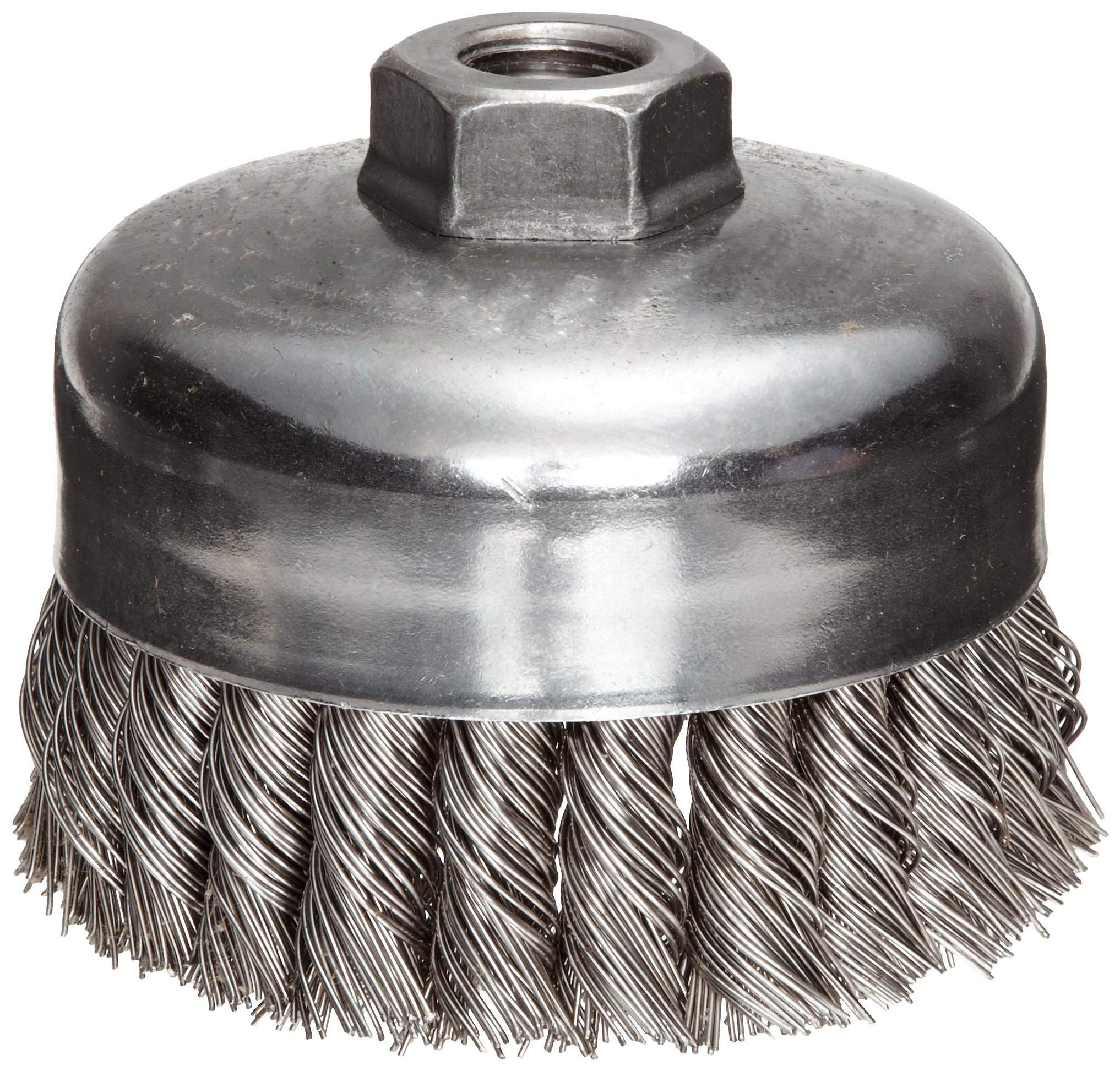 Knot Wire Cup Cepillo de alambre, arbor, 0.023"