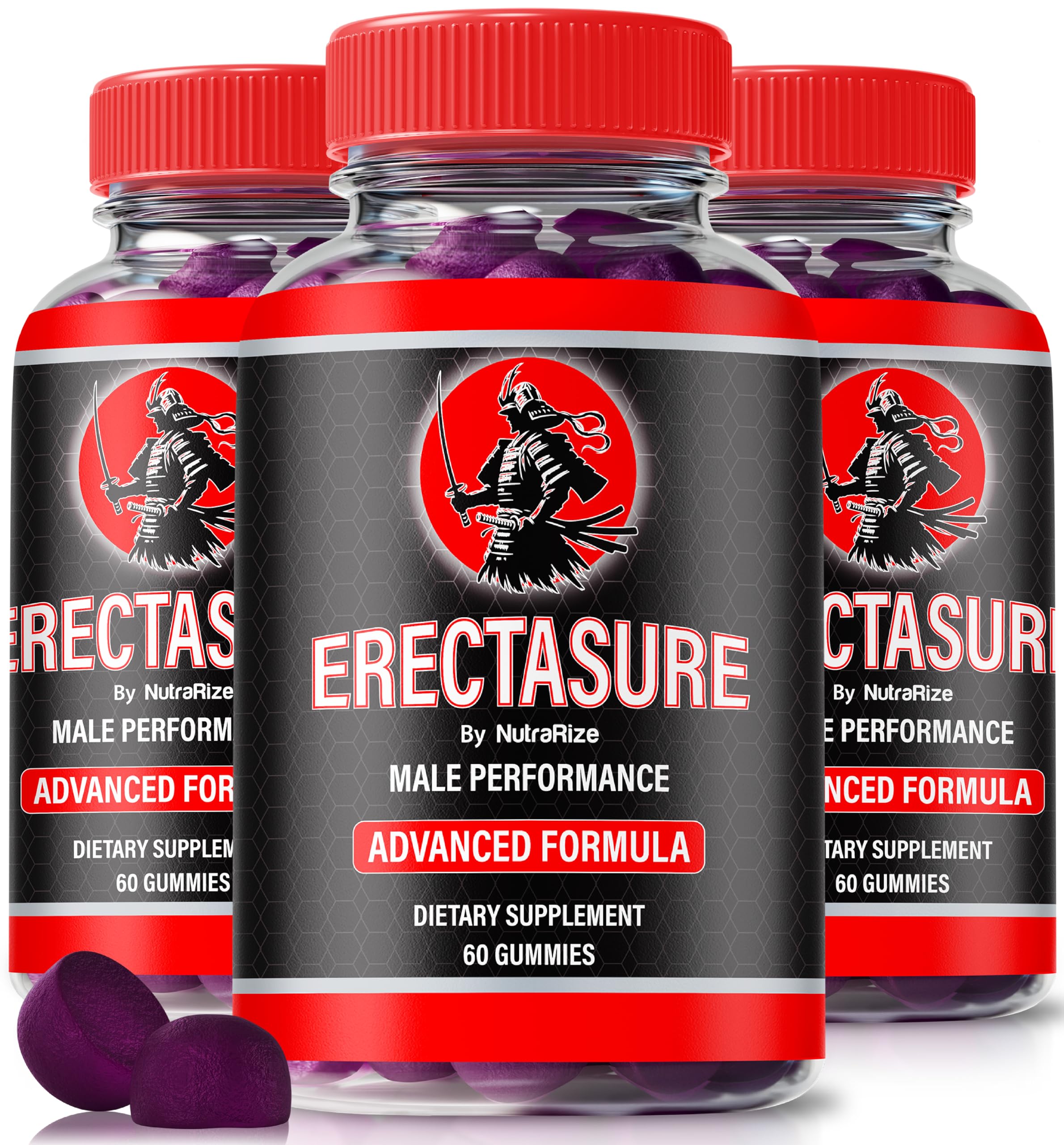 (3 Pack) Erectasure Gummies – Official Erecta Sure ME All-Natural Gummy for Physical Health & Overall Well-Being, Premium Gomitas for Energy, Vitality & Wellness Support, Reviews (180 Gummies)