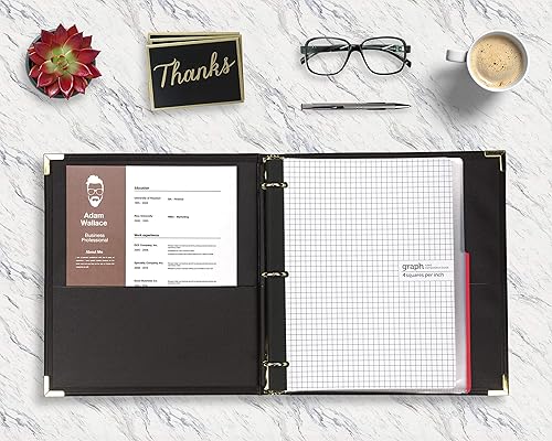 Miniatura 7 de Samsill Classic Collection carpeta de 3 aros, presentación ejecutiva, aros redondos de latón de media pulgada (capacidad de 125 hojas), negro,