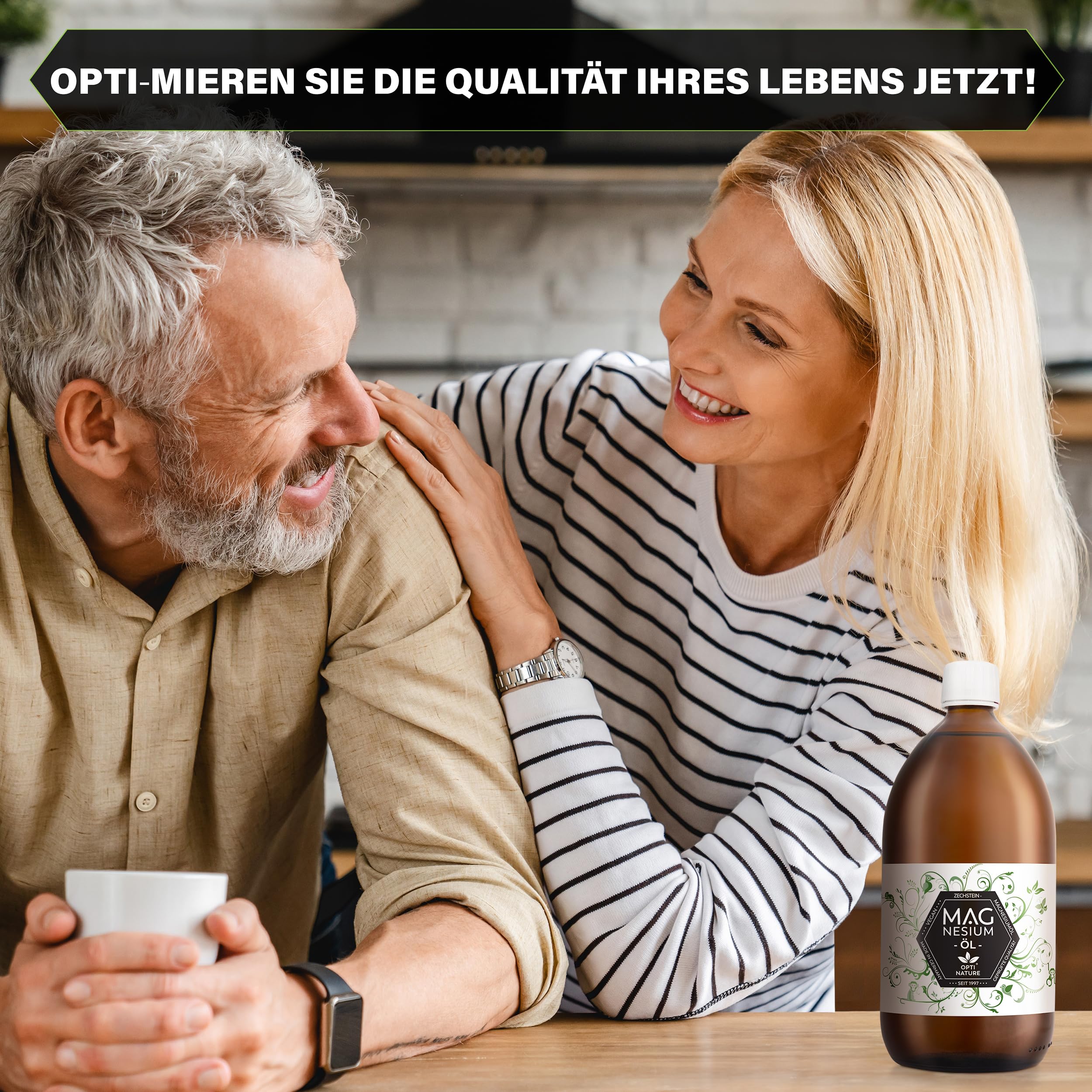 100% Magnesiumöl - Zechstein | hoch bioverfügbares Magnesium Öl | 100-(5000) ml + Abfüllhahn | Flüssig - Tropfen | Liqid für die Haut, & reine Natursole | OPTI NATURE