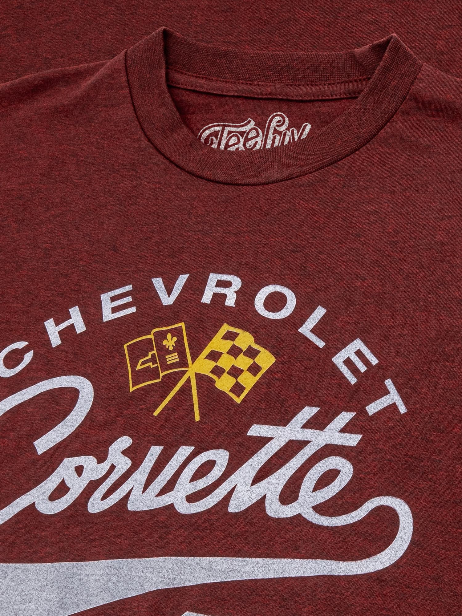 Tee Luv Men's Chevrolet Corvette Shirt - 62 Chevy Crossed Flags Logo T-Shirt