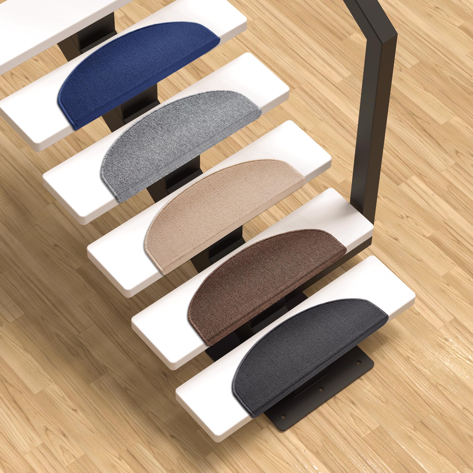 Trap Tapijt Treden 15st Trap Treden Mat Trappen Tapijt, Antislip Stap Pad Indoor Bescherming Tapijt Voor Vloer Trap, Herhaal Plakken Zonder Trace Tapijt Mat Voor Trappen (Kleur: 2, Maat: 30