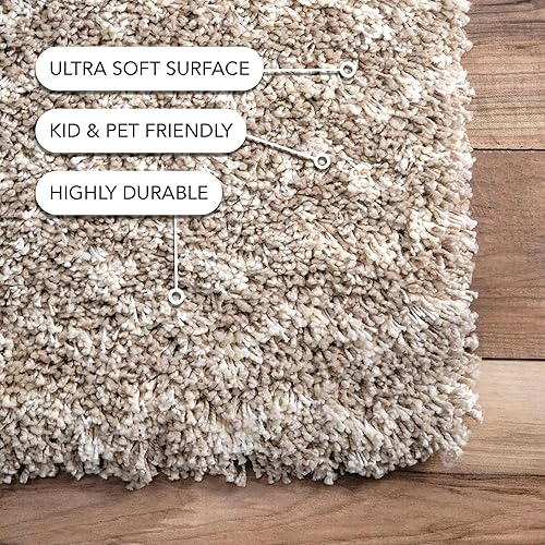 Miniatura 4 de nuLOOM Cuellar Chevron Shag - Alfombra de área (5 x 8 pulgadas), color crema