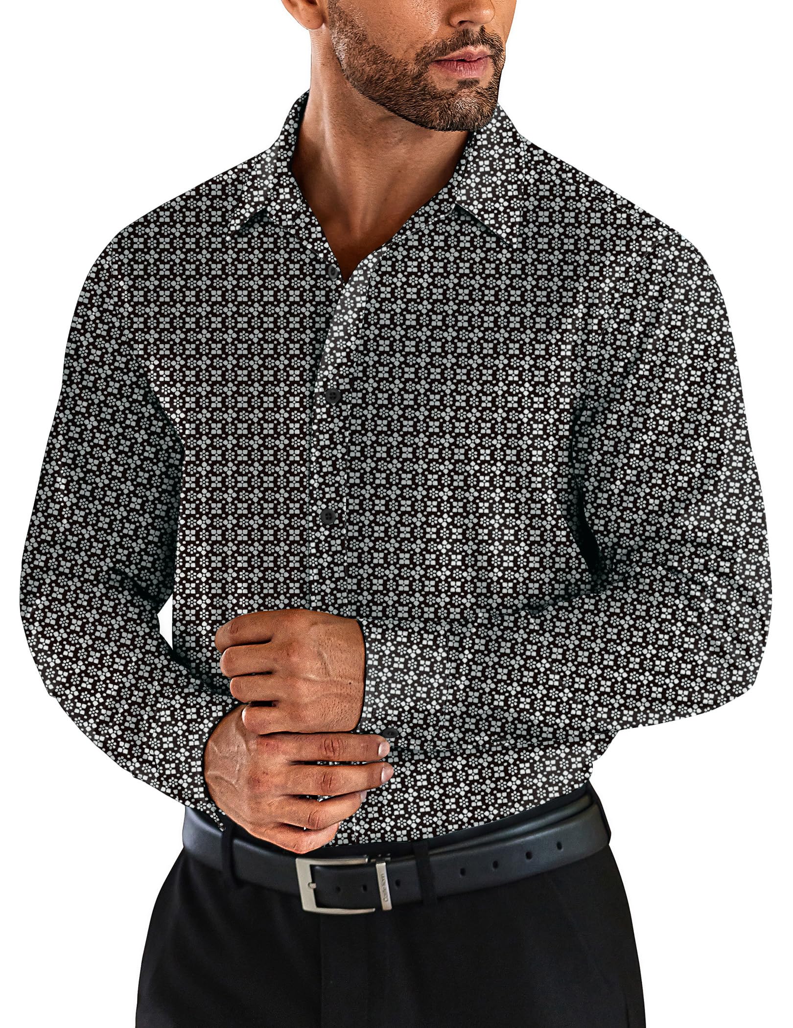 Snapklik mens wrinkle free dress shirts long sleeve button down