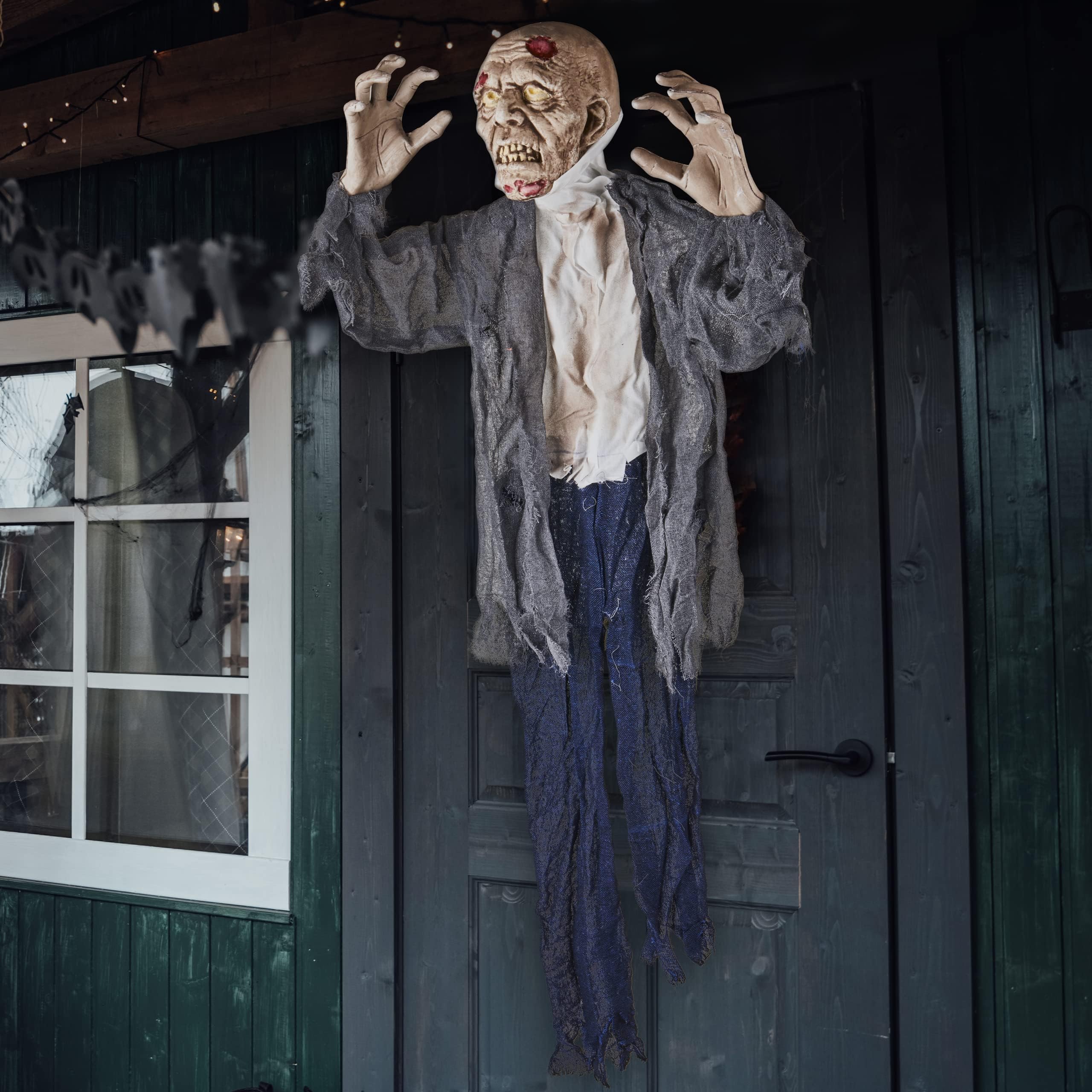 Halloween Groundbreaker Zombie Dressed in Navy Flowing Robe Outdoor