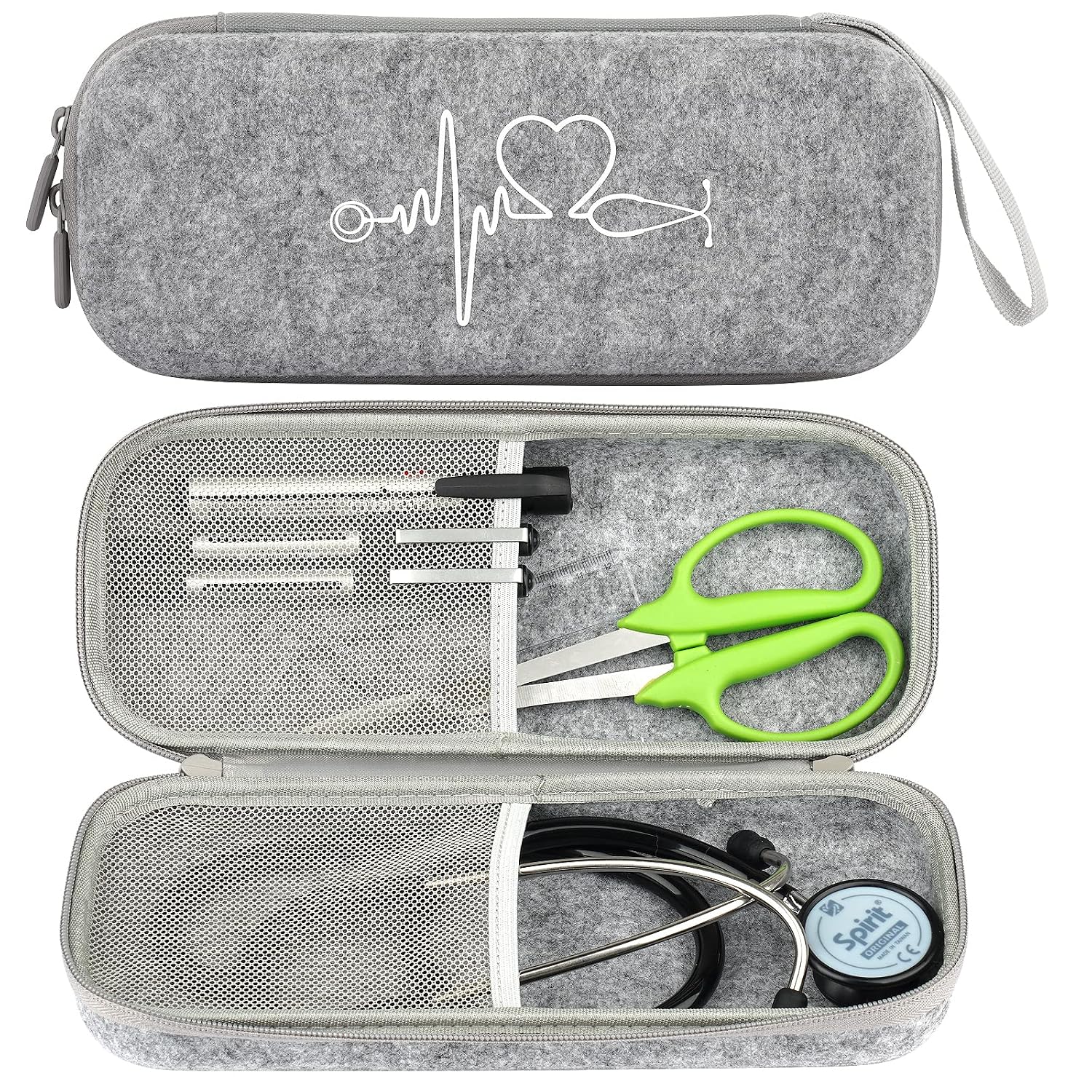 Stethoscope Case for 3M Littmann Classic III, Stethascope Case Compatible for Lightweight II,Stethascope Box for Cardiology IV StethoscopeS.E.,Travel Carrying Storage Bag for Nurse Accessories (Grey)
