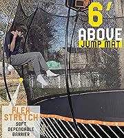 Vista 6 de Trampolín redondo sin resorte de 10 pies con red de seguridad – Trampolín de 10 pies sin resorte para niños, adolescentes y adultos – Trampolín