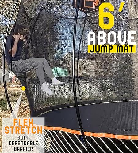 Miniatura 6 de Trampolín redondo sin resorte de 10 pies con red de seguridad Trampolín de 10 pies sin resorte para niños, adolescentes y adultos Trampolín