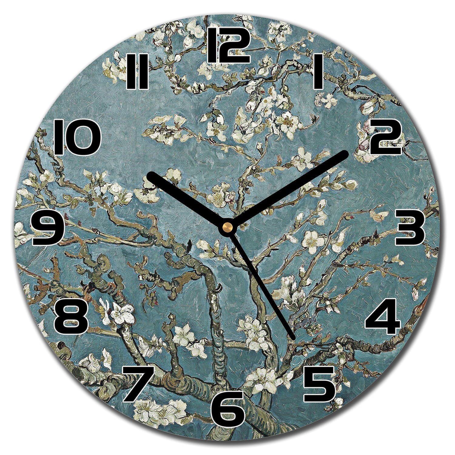 Horloge en verre 30 cm style floral cadeau idéal pour crémaillère et anniversaire