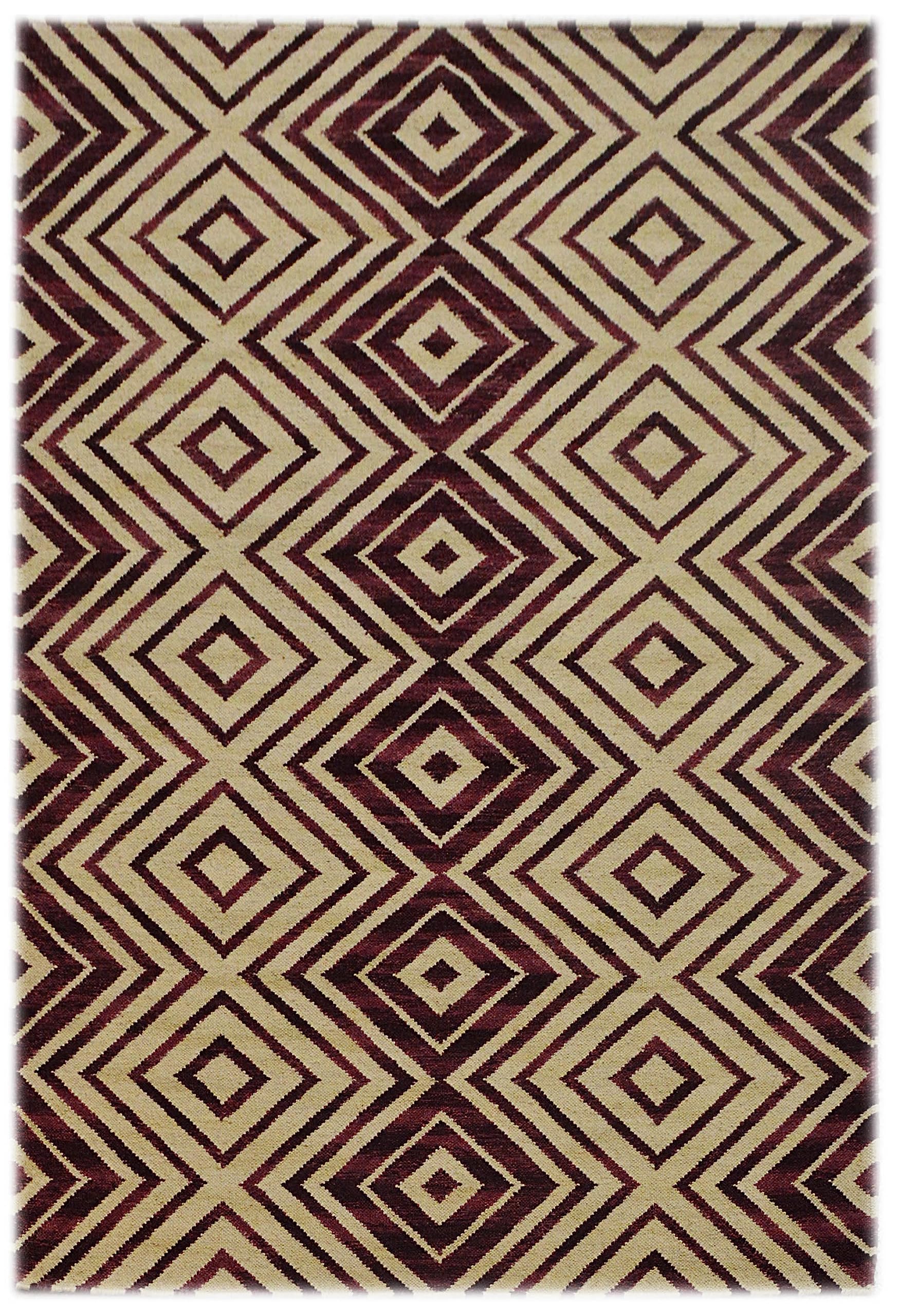 Tapis Kilim 52 gris violet déco salon moderne 120x180 cm