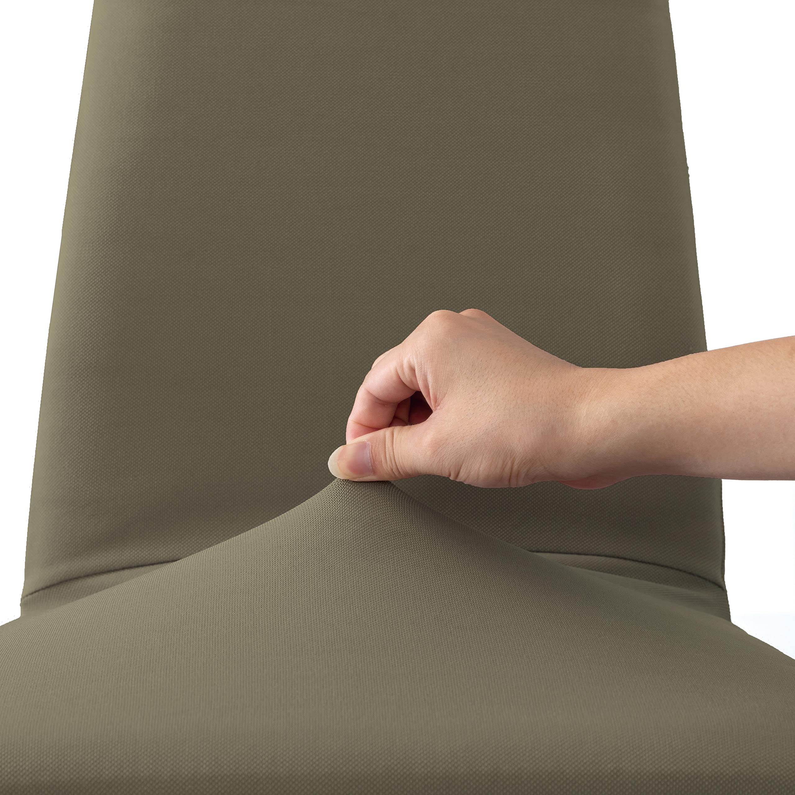 Coprisedie con Schienale 6 Pezzi Elasticizzati, Impermeabili, Misura Universale, Coprisedia Soggiorno Cucina Moderna Lavabile Estraibile - Tortora