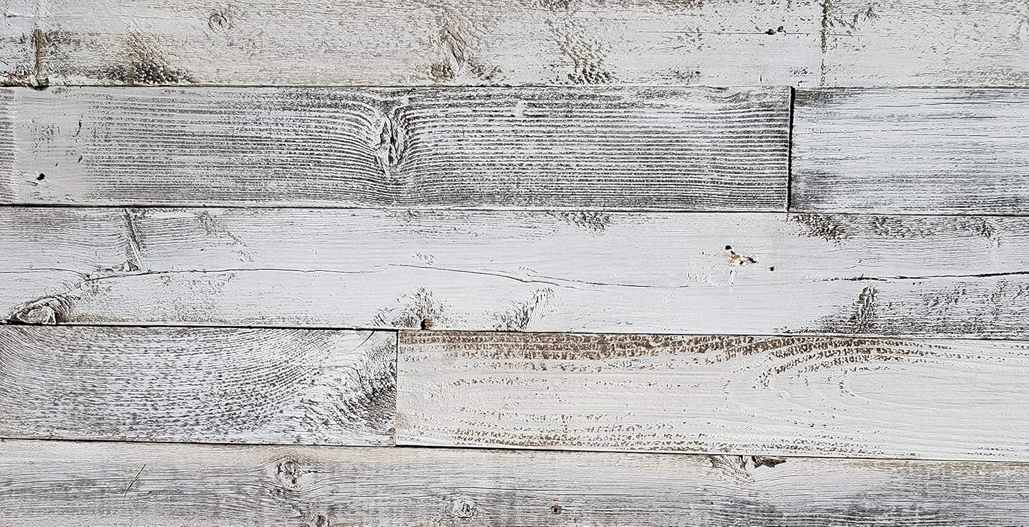 Blасk Frіdау Clеаrаnсе Rockin' Wood Real Wood Peel & Stick 2 & 4 Foot Length Rustic Reclaimed Barn Wood Accent Paneling Planks for Walls, White Wash, 23 Square Feet