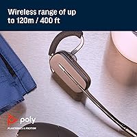 Vista 5 de Plantronics - Auriculares DECT inalámbricos CS540 (Poly) - Oreja única (Mono) Convertible (3 estilos de uso) - Se conecta al teléfono de escritorio