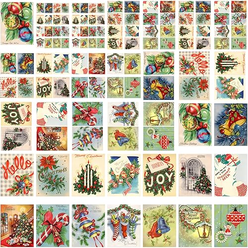 Miniatura 8 de FLONZ - Papel para decoupage, paquete de papel (35 hojas de 6 x 8 pulgadas), tarjetas con diseño vintage de Papá Noel para decoupage, manualidades y