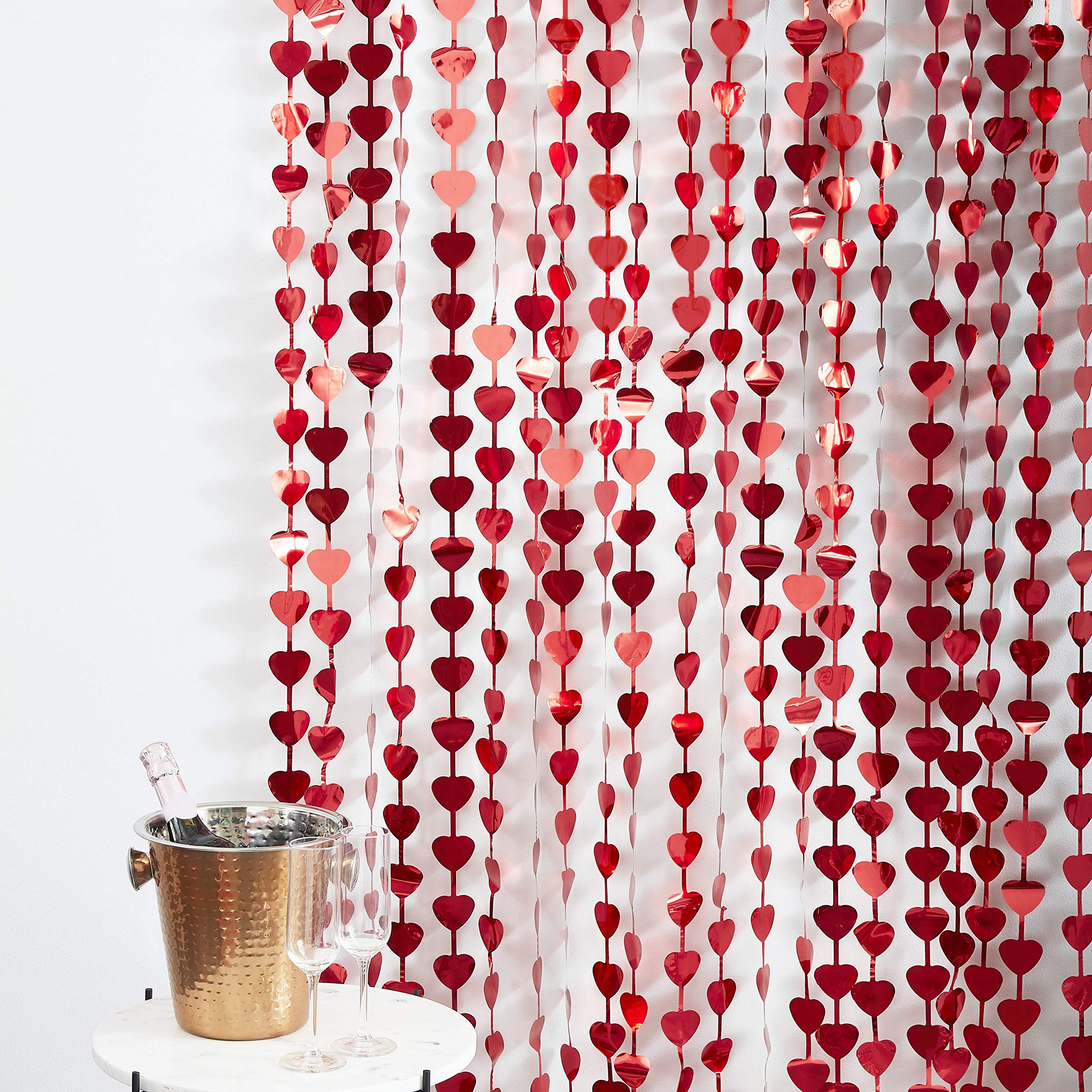 Ginger Ray Heart Shaped Valentines Day Party Backdrop 1 Metre Wide, Red