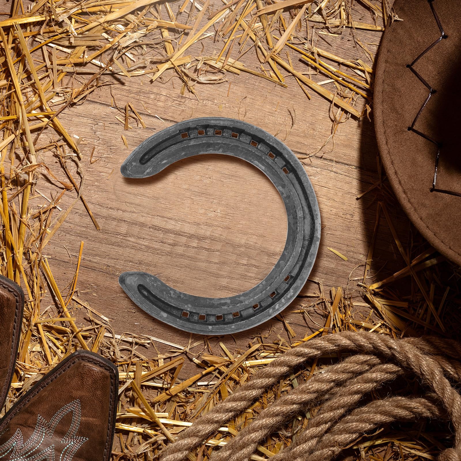 Healvian 4 Piezas Herradura de Hierro Negra para Casco de Caballo, Juego | Competencias y Decoración de Pared, Instalación Sencilla, Resistente al Desgaste Protección