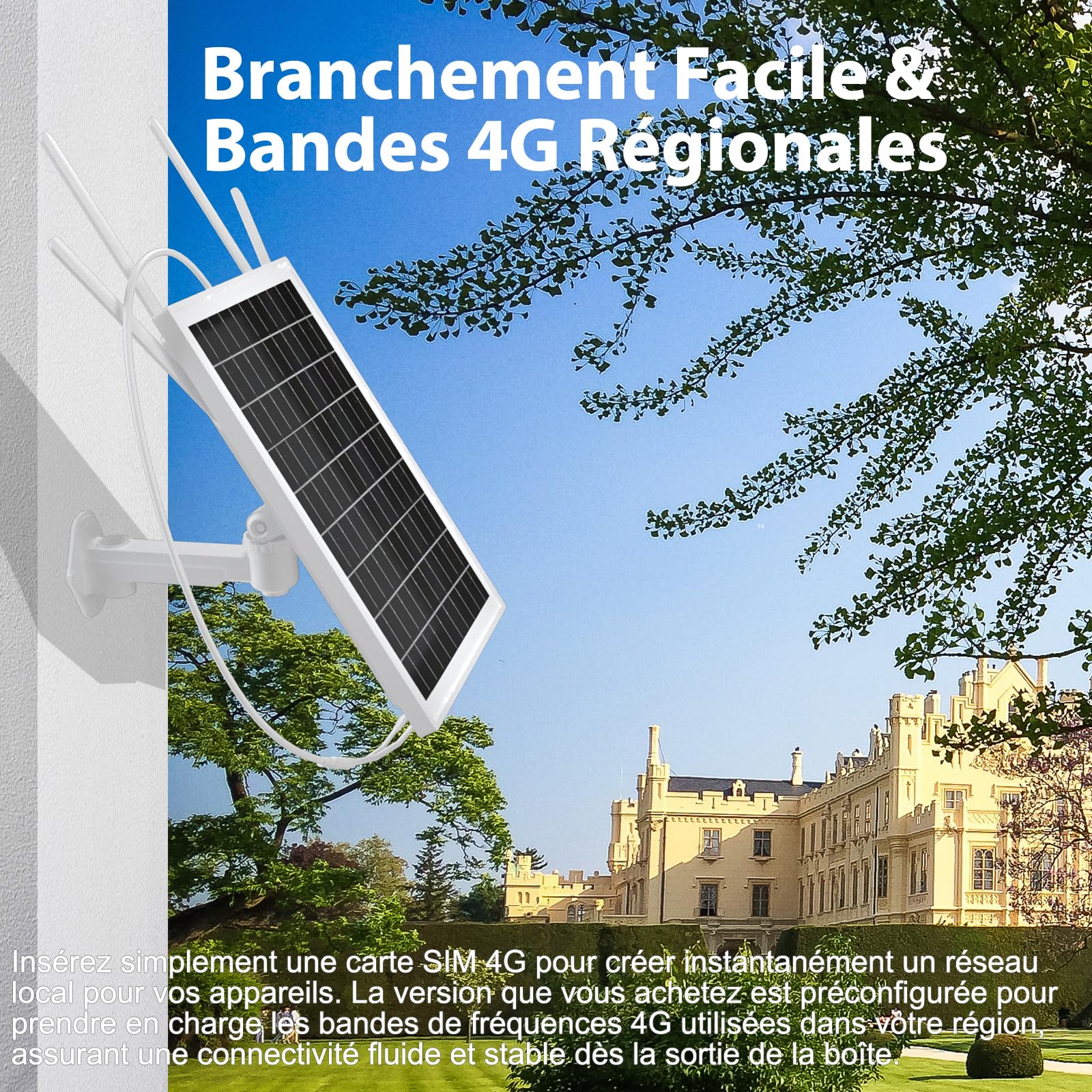 Routeur de Modem 4G LTE alimenté par Le Soleil