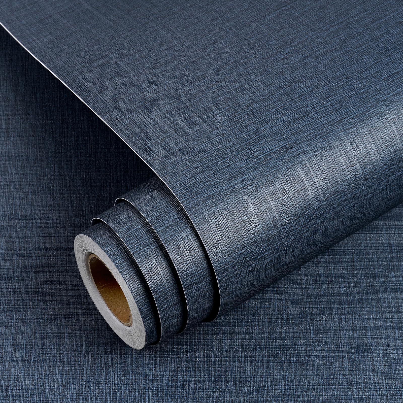 Papier peint bleu denim rouleau adhésif meuble comptoir armoire