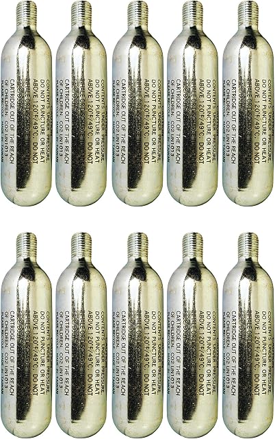 KRONYO CO2 Cartridges, Gas Canisters, Threaded Chargers, Bike Tyre Inflator Pump Gas, 16g x 10pcs