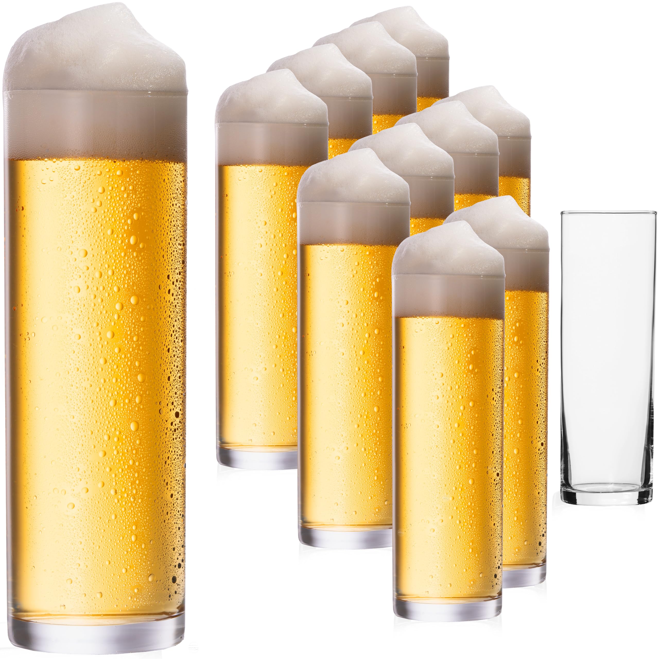 Imperial Lot de 12 verres à bière en verre 200 ml (max. 250 ml) Motif barres de bière 0,2 l Passe au lave-vaisselle