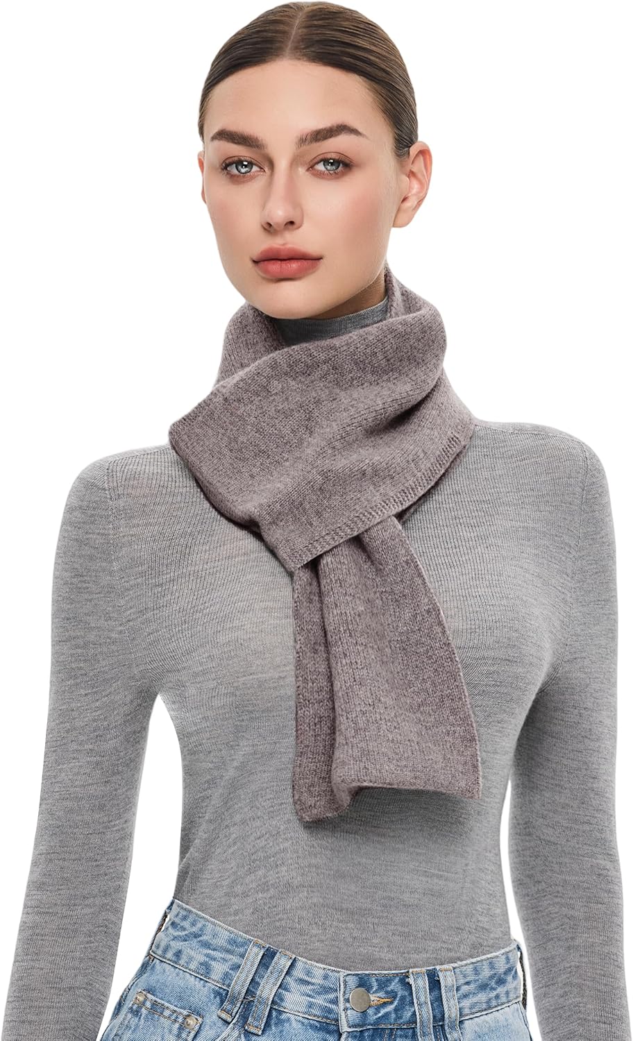 PULI 100% Wool Scarf for Women Luxury Chunky Warm Pull Through Scarf with Gift Box