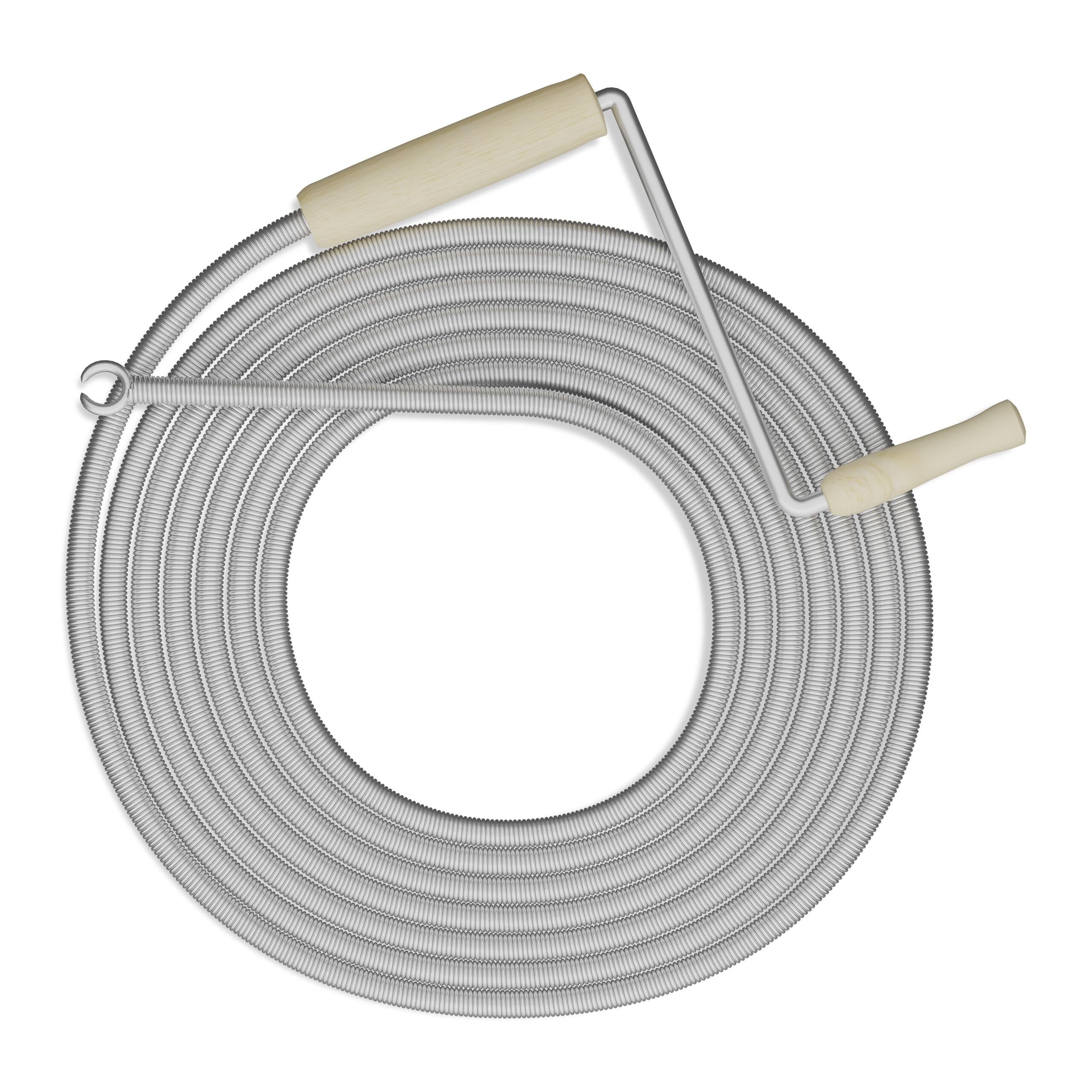 Relaxdays Desatascador Tuberías, Espiral Desatascar Fregaderos, Desagües, Duchas, WC, Acero, 5 m, Plateado