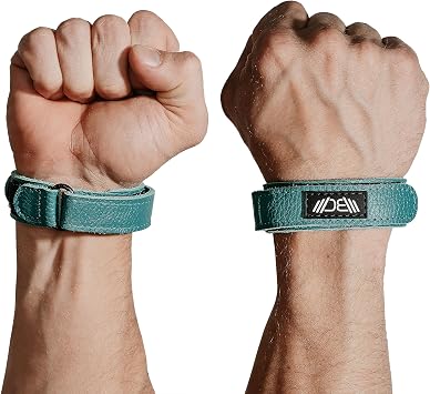 WARM BODY COLD MIND Slim Leather Wrist Wraps - Premium Low Profile Leather Wrist Support for Gym, Cross Training, Snatch, Jerk & Overhead Squat Lightweight Wrist Support for Mobility & Comfort