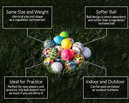 Miniatura 6 de Pelotas de práctica suaves Lax Sak para Lacrosse, paquetes de 1, 2, 3, 6, 12, 24, 36, 60 y 120 - mismo peso y tamaño que las pelotas de Lacrosse