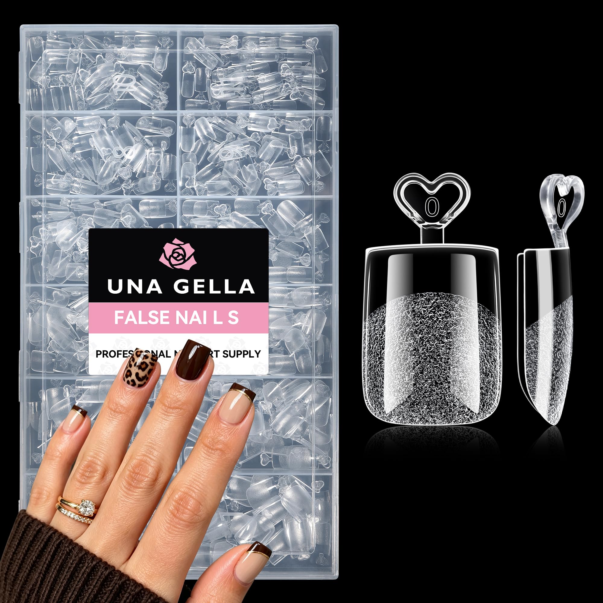 UNA GELLA Almond Nail Tips - 504PCS -30 UNA GELLA Almond Nail Tips - 504PCS -30