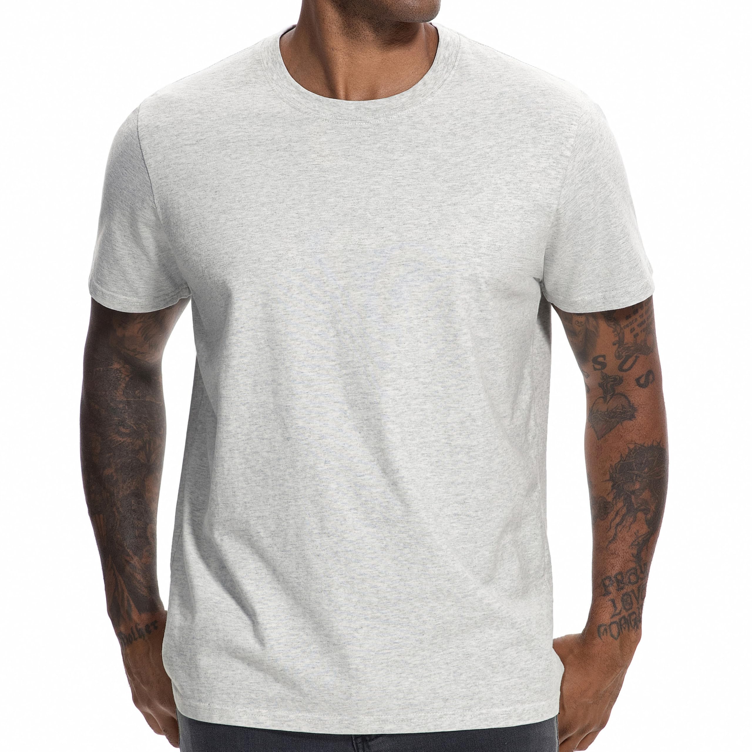 VEIISAR Herren T-Shirt 210 GSM Mittel Weight 100% Baumwolle (vorgewaschen) - Weich & Bequem Stoff Klassisches Basic T-Shirt - Uni-Farbe