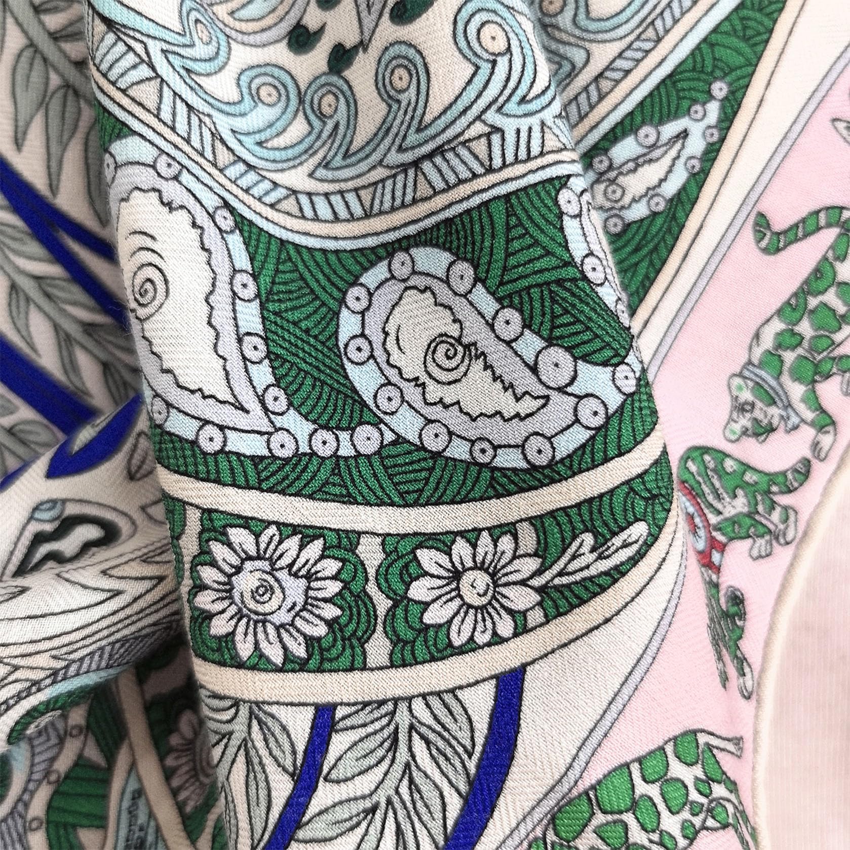 HangErFeng Bufanda cuadrada de lana y seda con estampado de plumas 1685