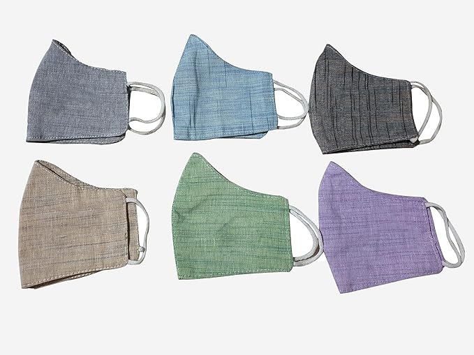 Heights Washable, Reusable Unisex Soft Cotton Khadi Cloth Face Mask Without Valve - Pack of 6