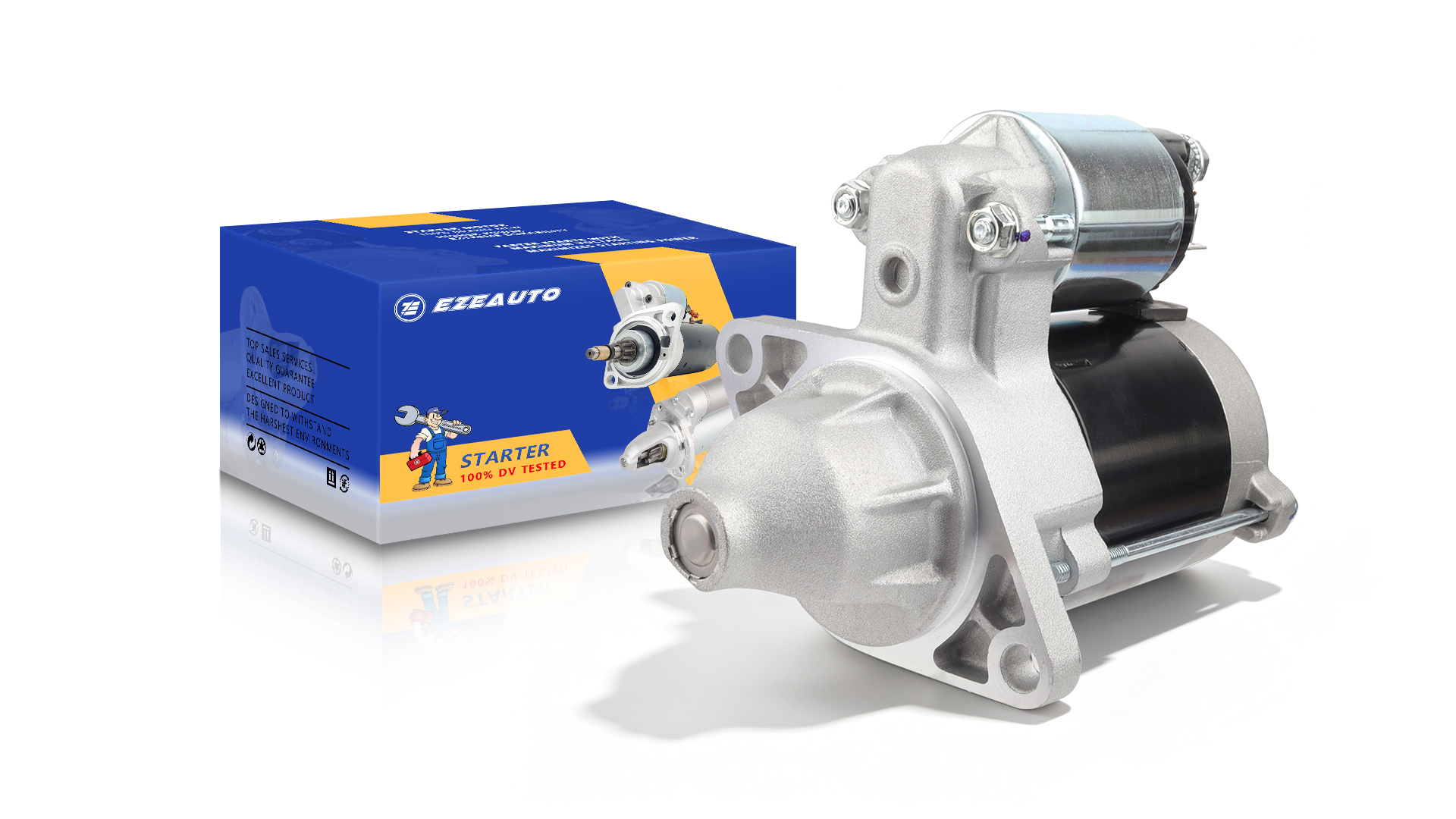 Image of Ezexpreze 18404 New Starter Motor for John Deere Gator 4x2 TS CX CS Kawasaki FE250D FE290D FE350D FE400D Gas Engine OE#: 21163-2089, DAW26844, AW26844, SND0132, 41052062