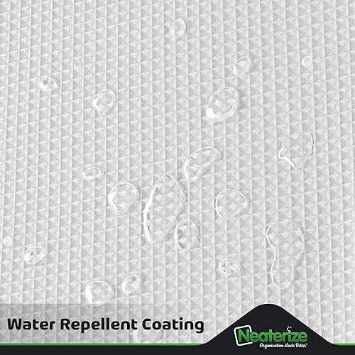 Miniatura 5 de NEATERIZE Cortina de ducha blanca  Cortinas de ducha estilo hotel para baño con diseño de gofre, 72 x 84 pulgadas  Cortina de ducha de tela blanca