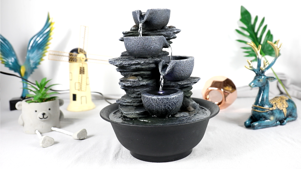 Fontaine 4点セット Amazon.com: xpiyaer 10.6” High Cascading Tabletop Fountain w/LED