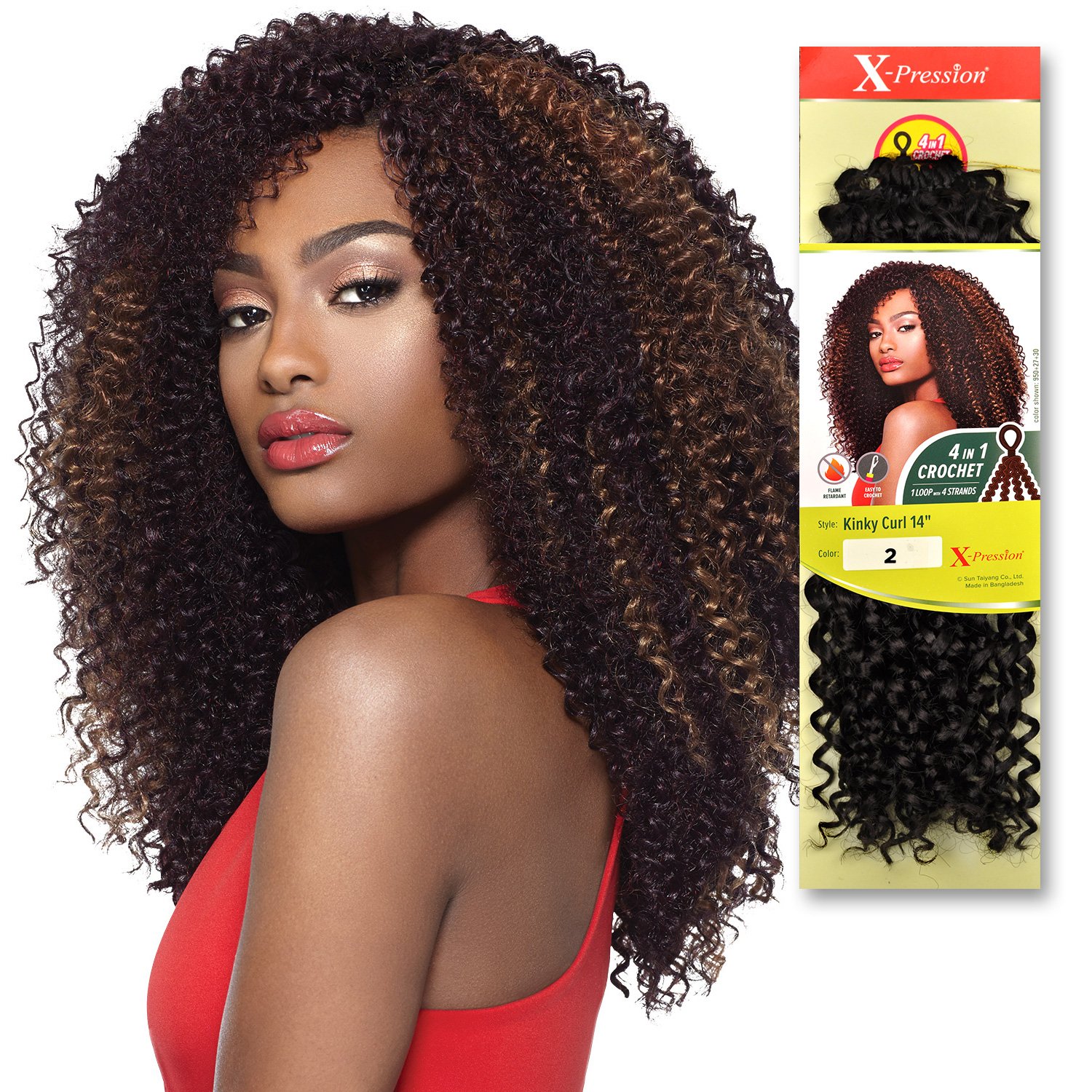 Amazon.com : Outre Synthetic Hair Crochet Braids X-Pression Braid 4 In 1  Loop Kinky Curl 14" (1-Pack, 1) : Beauty & Personal Care